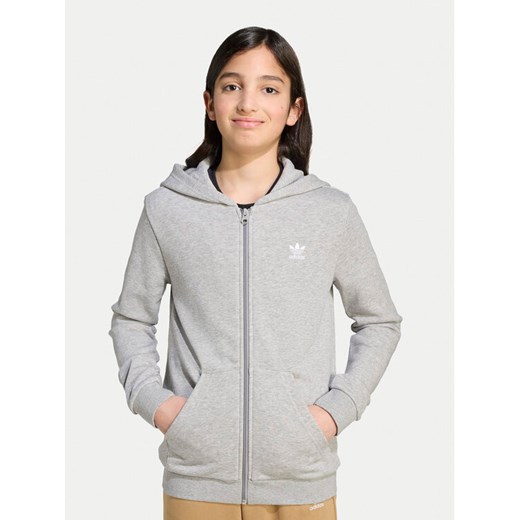 adidas Bluza JX2790 Szary Loose Fit ze sklepu MODIVO w kategorii Bluzy dziewczęce - zdjęcie 184282543