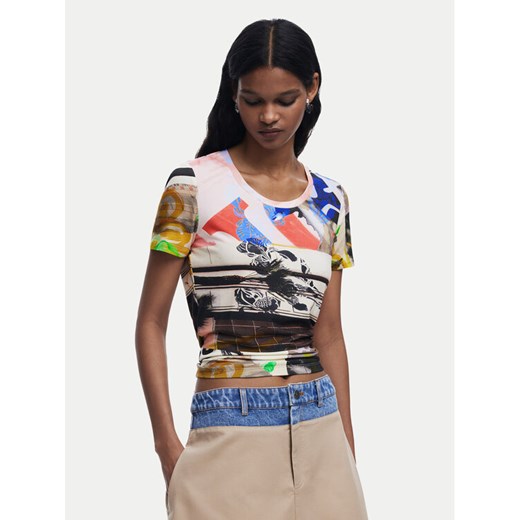 Desigual T-Shirt Collage 25SWTK14 Kolorowy Regular Fit Desigual XL MODIVO
