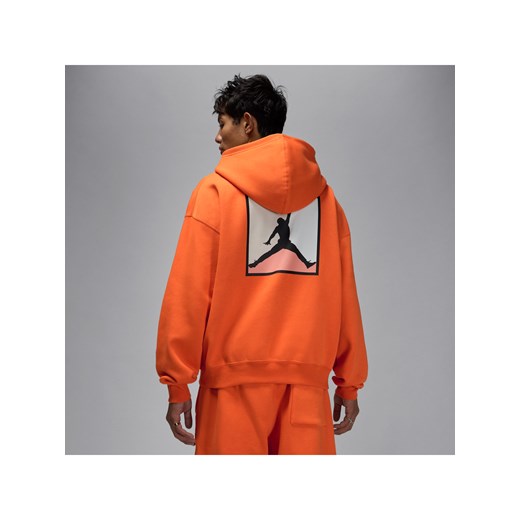 Męska bluza z kapturem i grafiką Jordan Brooklyn Fleece - Pomarańczowy ze sklepu Nike poland w kategorii Bluzy męskie - zdjęcie 184284273