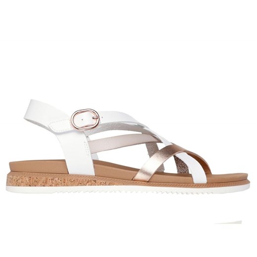 Sandały Skechers Bobs Desert Kiss Low - Peak Rank W 114709-WHT białe ze sklepu ButyModne.pl w kategorii Sandały damskie - zdjęcie 184285320