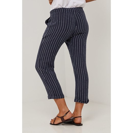 Le Monde du Lin Lniane rybaczki w kolorze granatowym Le Monde Du Lin 40/42 Limango Polska wyprzedaż