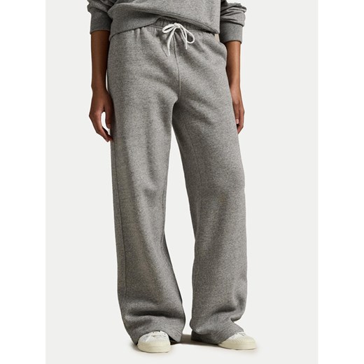 Polo Ralph Lauren Spodnie dresowe 211977959004 Szary Wide Leg ze sklepu MODIVO w kategorii Spodnie damskie - zdjęcie 184287881