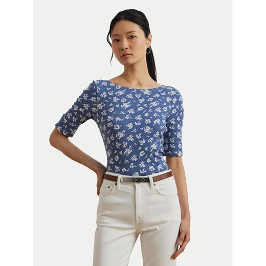 LAUREN RALPH LAUREN Bluzka 200976991001 Niebieski Slim Fit ze sklepu MODIVO w kategorii Bluzki damskie - zdjęcie 184287892