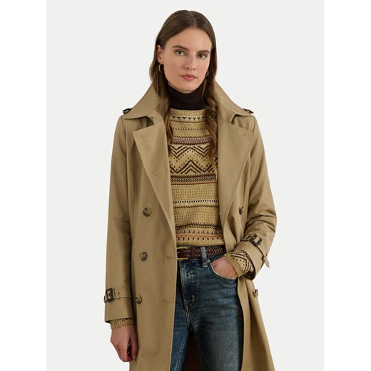 LAUREN RALPH LAUREN Trencz 297951255004 Beżowy Regular Fit ze sklepu MODIVO w kategorii Płaszcze damskie - zdjęcie 184287894