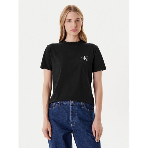 Calvin Klein Jeans Komplet 2 t-shirtów LV047C905G Czarny Regular Fit ze sklepu MODIVO w kategorii Bluzki damskie - zdjęcie 184287912
