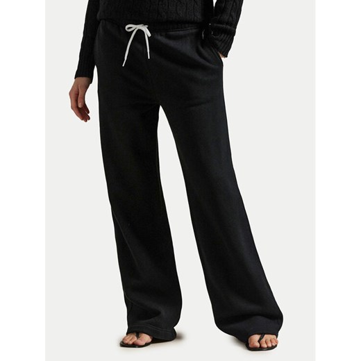 Polo Ralph Lauren Spodnie dresowe 211977959002 Czarny Wide Leg ze sklepu MODIVO w kategorii Spodnie damskie - zdjęcie 184287933