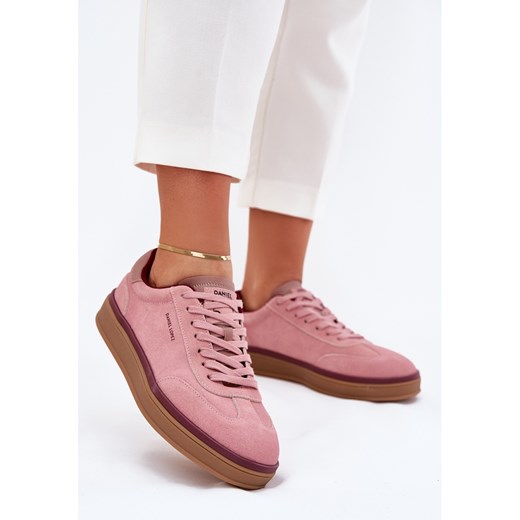 Zamszowe Damskie Sneakersy Big Star By Daniel Lopez SS2D4010 Różowe ze sklepu ButyModne.pl w kategorii Buty sportowe damskie - zdjęcie 184288473