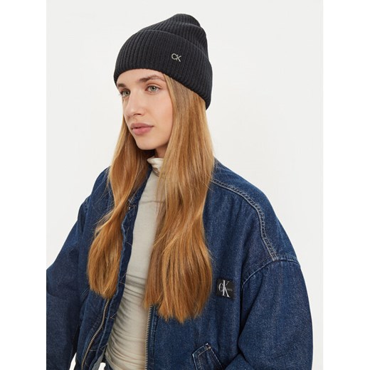 Calvin Klein Czapka K60K612592 Czarny ze sklepu MODIVO w kategorii Czapki zimowe damskie - zdjęcie 184290524