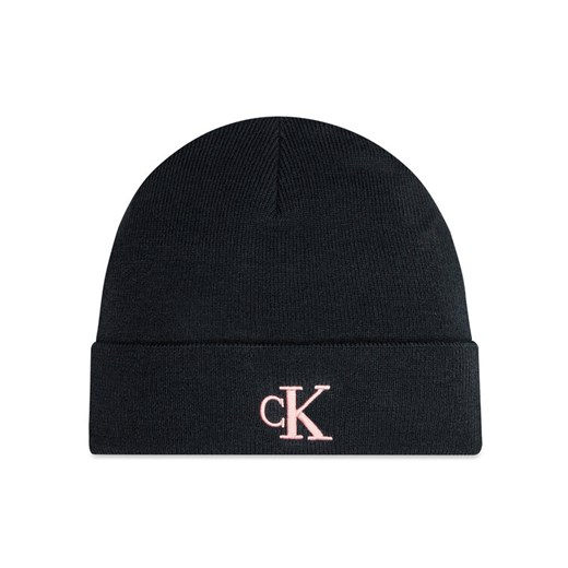 Calvin Klein Czapka Monogram Embro K60K612319 Czarny ze sklepu MODIVO w kategorii Czapki zimowe damskie - zdjęcie 184290530