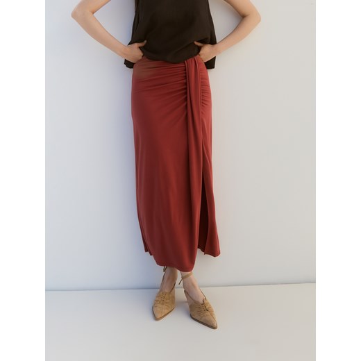 Reserved - Spódnica maxi z modalem - miedziany ze sklepu Reserved w kategorii Spódnice - zdjęcie 184292984