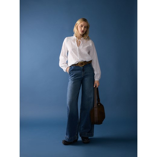 Reserved - Jeansy wide leg - granatowy ze sklepu Reserved w kategorii Jeansy damskie - zdjęcie 184293343