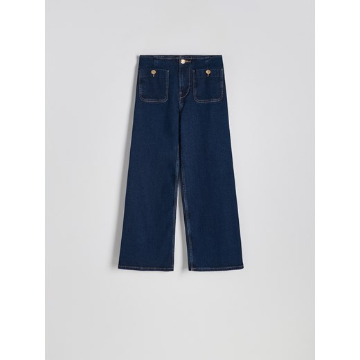 Reserved - Jeansy culotte - granatowy ze sklepu Reserved w kategorii Jeansy damskie - zdjęcie 184293480
