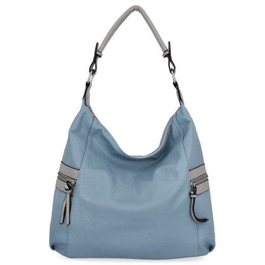 Uniwersalna Torebka Damska firmy Hernan HB0377 Błękitna/Jasno Szara ze sklepu PaniTorbalska w kategorii Torby Shopper bag - zdjęcie 184293880