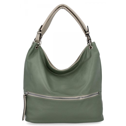 Uniwersalna Torebka Damska XL firmy Hernan HB0386 Jasno Zielona/Beżowa ze sklepu PaniTorbalska w kategorii Torby Shopper bag - zdjęcie 184294044