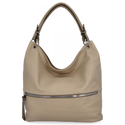 Uniwersalna Torebka Damska XL firmy Hernan HB0386 Ciemno Beżowa/Ziemista ze sklepu PaniTorbalska w kategorii Torby Shopper bag - zdjęcie 184294393