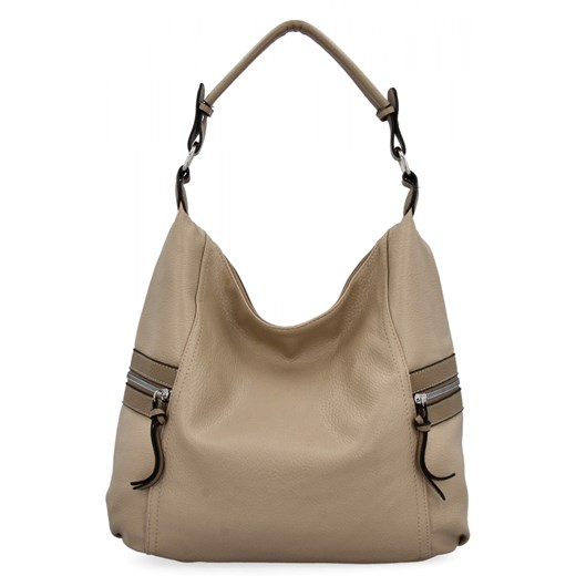 Uniwersalna Torebka Damska firmy Hernan HB0377 Ciemno Beżowa/Ziemista ze sklepu PaniTorbalska w kategorii Torby Shopper bag - zdjęcie 184294403