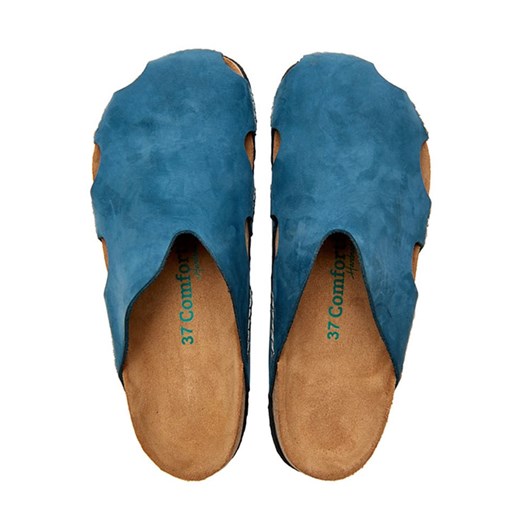 Comfortfusse Skórzane chodaki w kolorze niebieskim Comfortfusse 37 okazja Limango Polska