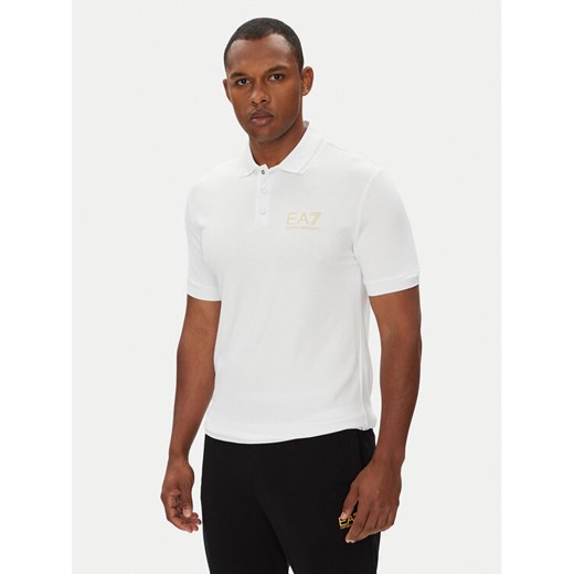 EA7 Emporio Armani Polo 7M000300 AF13739 U0002 Biały Slim Fit ze sklepu MODIVO w kategorii T-shirty męskie - zdjęcie 184295851