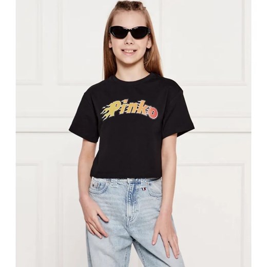 Pinko UP T-shirt | Cropped Fit ze sklepu Gomez Fashion Store w kategorii Bluzki dziewczęce - zdjęcie 184296520