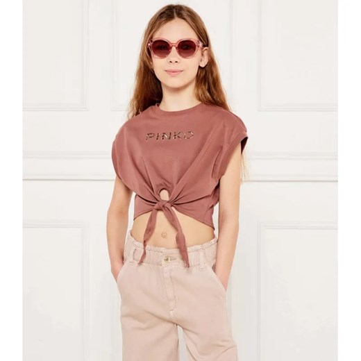 Pinko UP T-shirt | Cropped Fit ze sklepu Gomez Fashion Store w kategorii Bluzki dziewczęce - zdjęcie 184296613