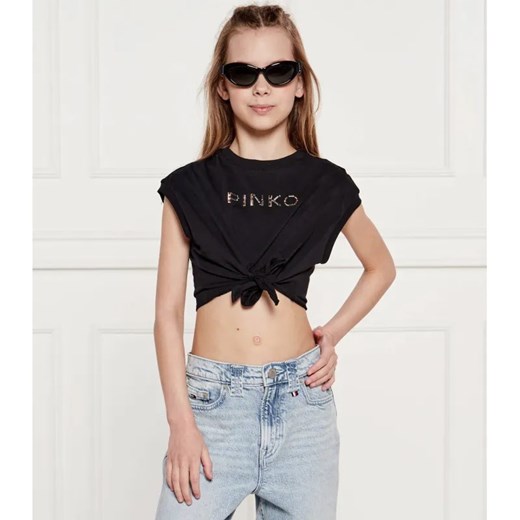 Pinko UP T-shirt | Cropped Fit ze sklepu Gomez Fashion Store w kategorii Bluzki dziewczęce - zdjęcie 184296632