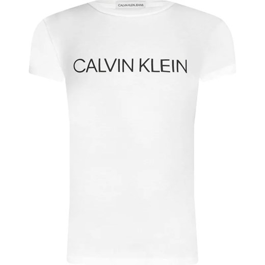 Calvin Klein Jeans T-shirt INSTITUTIONAL | Slim Fit ze sklepu Gomez Fashion Store w kategorii Bluzki dziewczęce - zdjęcie 184297702