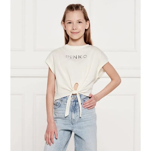 Pinko UP T-shirt | Cropped Fit ze sklepu Gomez Fashion Store w kategorii Bluzki dziewczęce - zdjęcie 184297734