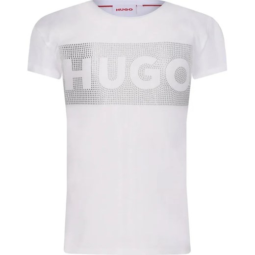 HUGO KIDS T-shirt | Regular Fit ze sklepu Gomez Fashion Store w kategorii Bluzki dziewczęce - zdjęcie 184297771