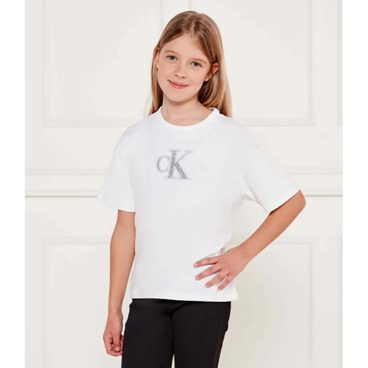 Calvin Klein Jeans T-shirt | Regular Fit ze sklepu Gomez Fashion Store w kategorii Bluzki dziewczęce - zdjęcie 184297824