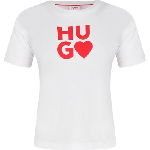 HUGO KIDS T-shirt | Regular Fit ze sklepu Gomez Fashion Store w kategorii Bluzki dziewczęce - zdjęcie 184297841