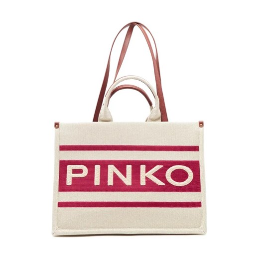 Pinko Torebka na ramię SHOPPER CANVAS RICICLATO + STA ze sklepu Gomez Fashion Store w kategorii Listonoszki - zdjęcie 184298531