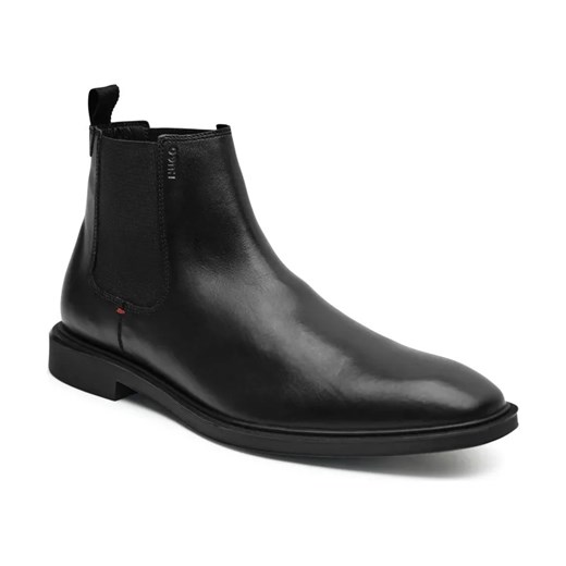 HUGO Skórzane sztyblety Gryff_Cheb_lt ze sklepu Gomez Fashion Store w kategorii Buty zimowe męskie - zdjęcie 184298821