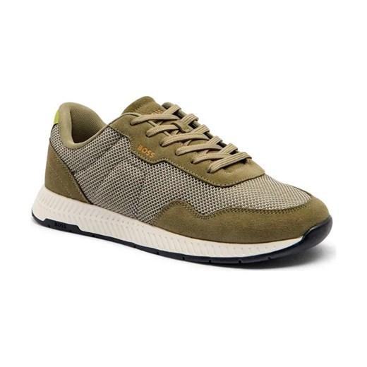 BOSS BLACK Sneakersy Titanium_Runn_mebisd | z dodatkiem skóry ze sklepu Gomez Fashion Store w kategorii Buty sportowe męskie - zdjęcie 184299221