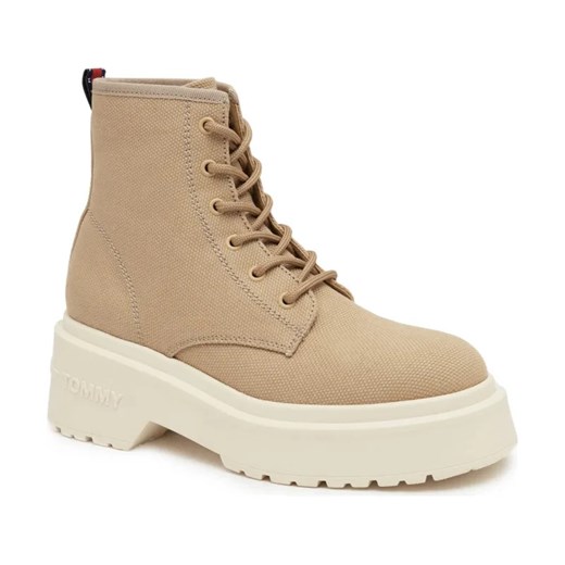 Tommy Jeans Botki TOMMY JEANS LACE UP FESTIV | z dodatkiem skóry ze sklepu Gomez Fashion Store w kategorii Workery damskie - zdjęcie 184300044