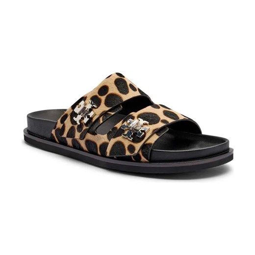TORY BURCH Skórzane klapki T LOCK SPORT ze sklepu Gomez Fashion Store w kategorii Klapki damskie - zdjęcie 184300221