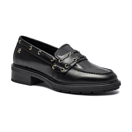 Tommy Hilfiger Skórzane loafersy Nautical Eyelets Leather ze sklepu Gomez Fashion Store w kategorii Półbuty damskie - zdjęcie 184300892