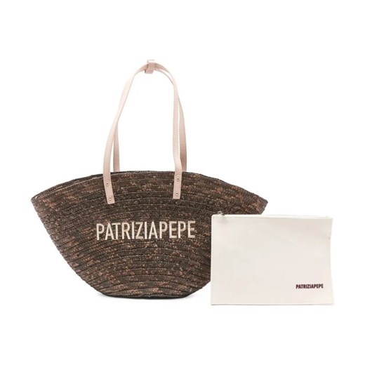 Patrizia Pepe Torba plażowa + saszetka | z dodatkiem skóry ze sklepu Gomez Fashion Store w kategorii Torby letnie - zdjęcie 184302032
