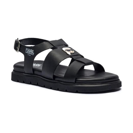 Karl Lagerfeld Kids Skórzane sandały Iconik ze sklepu Gomez Fashion Store w kategorii Sandały dziecięce - zdjęcie 184302952