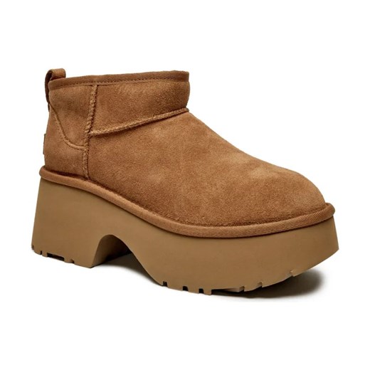 UGG Skórzane śniegowce Classic Ultra Mini New Heights | z dodatkiem wełny ze sklepu Gomez Fashion Store w kategorii Śniegowce damskie - zdjęcie 184303241
