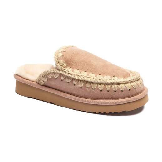 MOU Skórzane obuwie domowe ESKIMO | z dodatkiem wełny ze sklepu Gomez Fashion Store w kategorii Kapcie damskie - zdjęcie 184303710