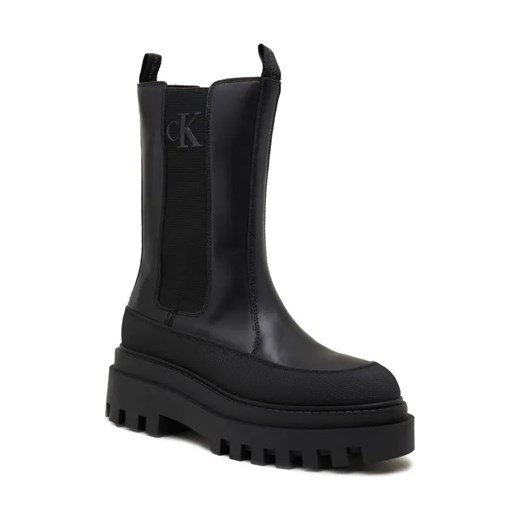 Calvin Klein Jeans Skórzane sztyblety FLATFORM CHELSEA ze sklepu Gomez Fashion Store w kategorii Botki - zdjęcie 184303750