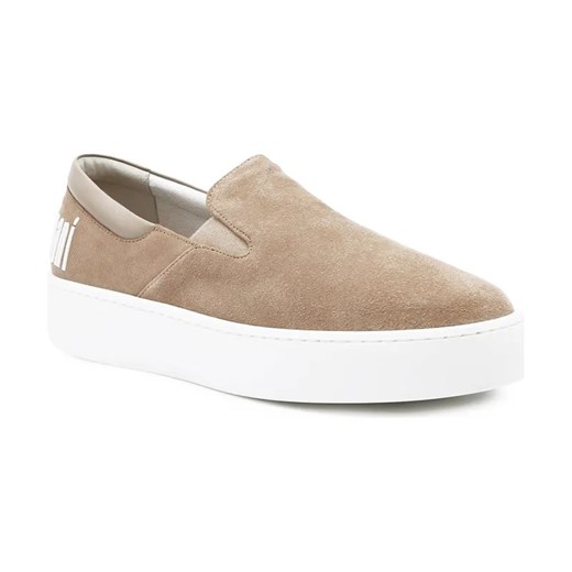 Emporio Armani Skórzane slip on SNK ze sklepu Gomez Fashion Store w kategorii Trampki damskie - zdjęcie 184304041