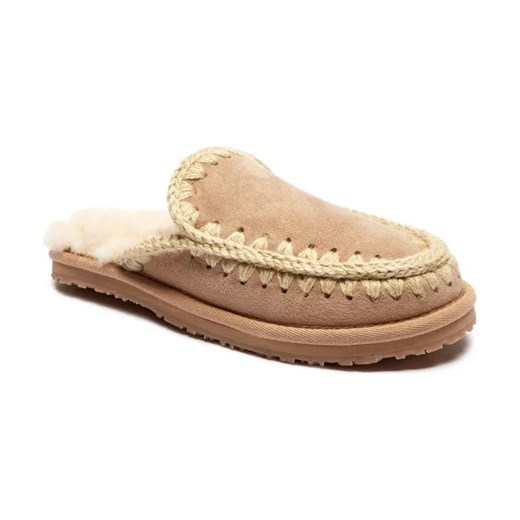 MOU Skórzane obuwie domowe FULL ESKIMO STITCH | z dodatkiem wełny Mou 37 okazja Gomez Fashion Store