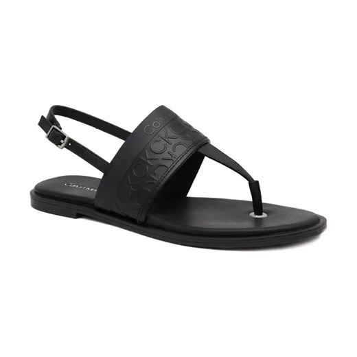 Calvin Klein Skórzane sandały ALMOND TP SANDAL - HF MONO ze sklepu Gomez Fashion Store w kategorii Sandały damskie - zdjęcie 184304382