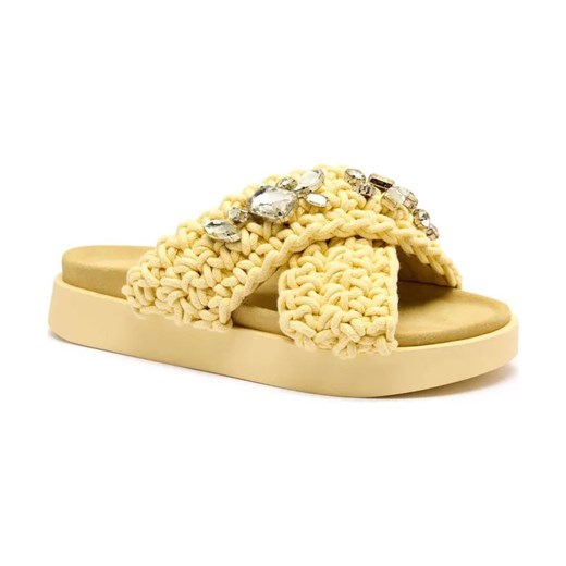 INUIKII Klapki WOVEN STONES | z dodatkiem skóry ze sklepu Gomez Fashion Store w kategorii Klapki damskie - zdjęcie 184305451