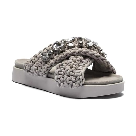 INUIKII Klapki WOVEN STONES | z dodatkiem skóry ze sklepu Gomez Fashion Store w kategorii Klapki damskie - zdjęcie 184305620
