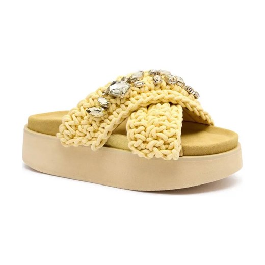 INUIKII Klapki WOVEN STONES PLATFORM | z dodatkiem skóry ze sklepu Gomez Fashion Store w kategorii Klapki damskie - zdjęcie 184305934
