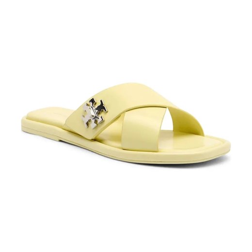 TORY BURCH Skórzane klapki T LOCK ze sklepu Gomez Fashion Store w kategorii Klapki damskie - zdjęcie 184306081