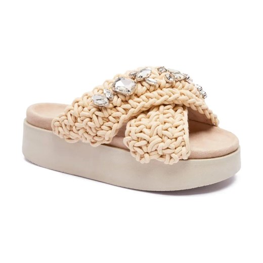 INUIKII Klapki WOVEN STONES PLATFORM | z dodatkiem skóry ze sklepu Gomez Fashion Store w kategorii Klapki damskie - zdjęcie 184306092