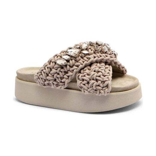 INUIKII Klapki WOVEN STONES PLATFORM | z dodatkiem skóry ze sklepu Gomez Fashion Store w kategorii Klapki damskie - zdjęcie 184306283